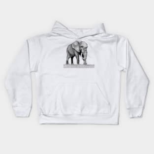 Elephant Ink Pen Stippling Drawing Kids Hoodie